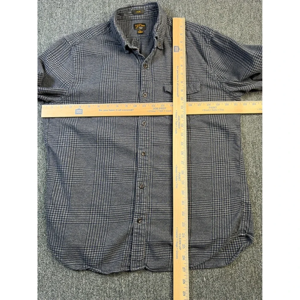 J.Crew Mens Slim Fit Cotton Cashmere Houndstooth Button Down Shirt Large BD849